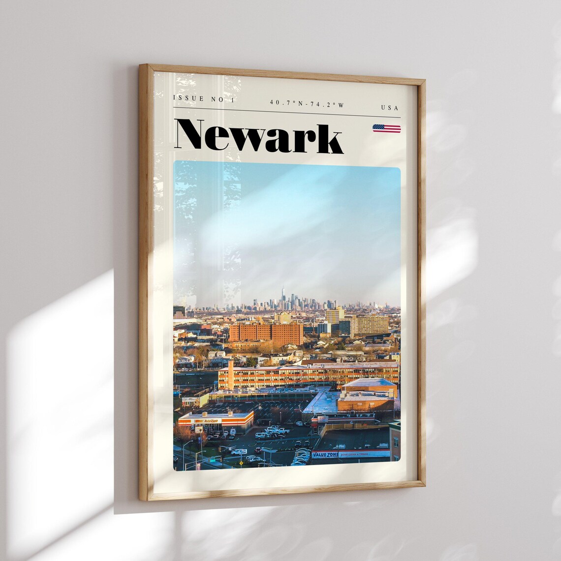 Newark City Skyline Panorama Downtown Aerial View Modern Travel Poster - Image 2