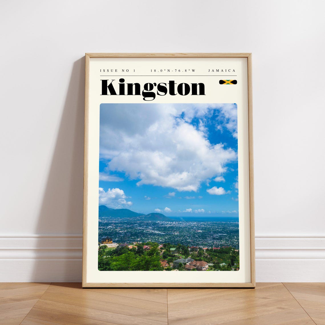 Kingston Jamaica Blue Mountains Grand City Panorama Travel Poster - Image 3