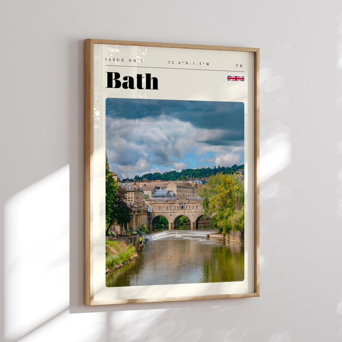 Bath Pulteney Bridge River Avon UK Issue 1 Retro Travel Poster - Image 2