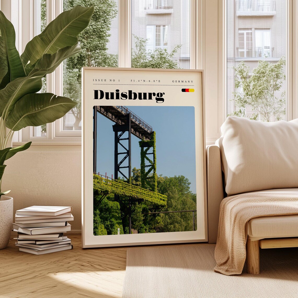 Duisburg Germany Industrial Heritage Green Tower Park Travel Poster