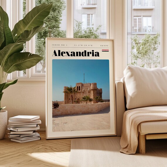 Alexandria Travel Poster Egypt Print Modern Wall Art Wall Decor Vintage Cities Art