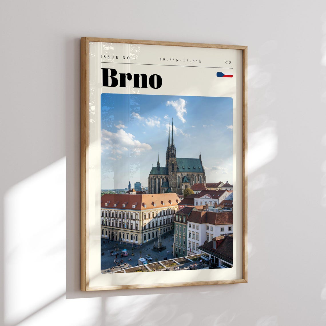Brno Czech Republic Gothic Cathedral Spires Sunlit Town Poster - Image 2