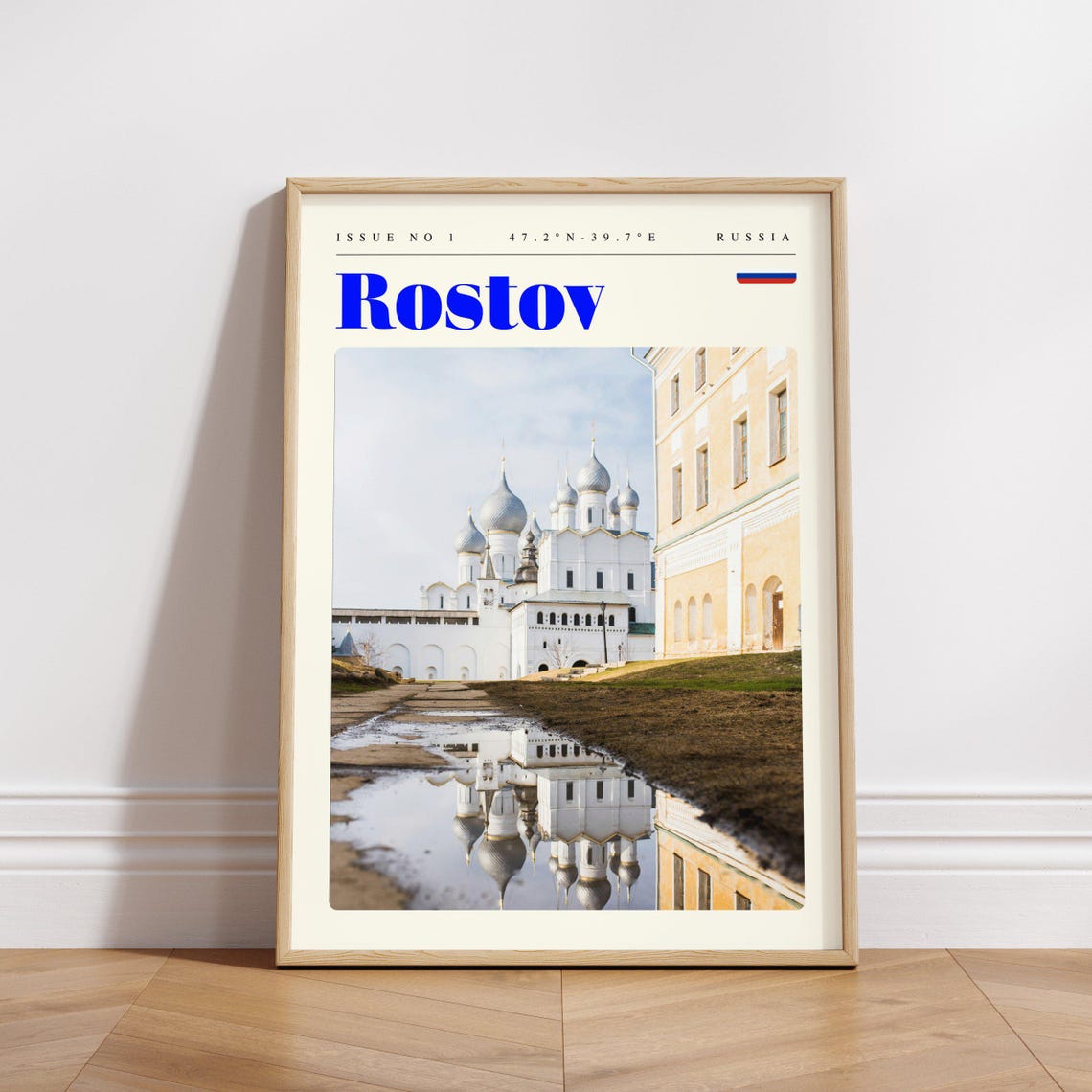 Rostov White Kremlin Onion Domes Reflection Russia Travel Poster - Image 3