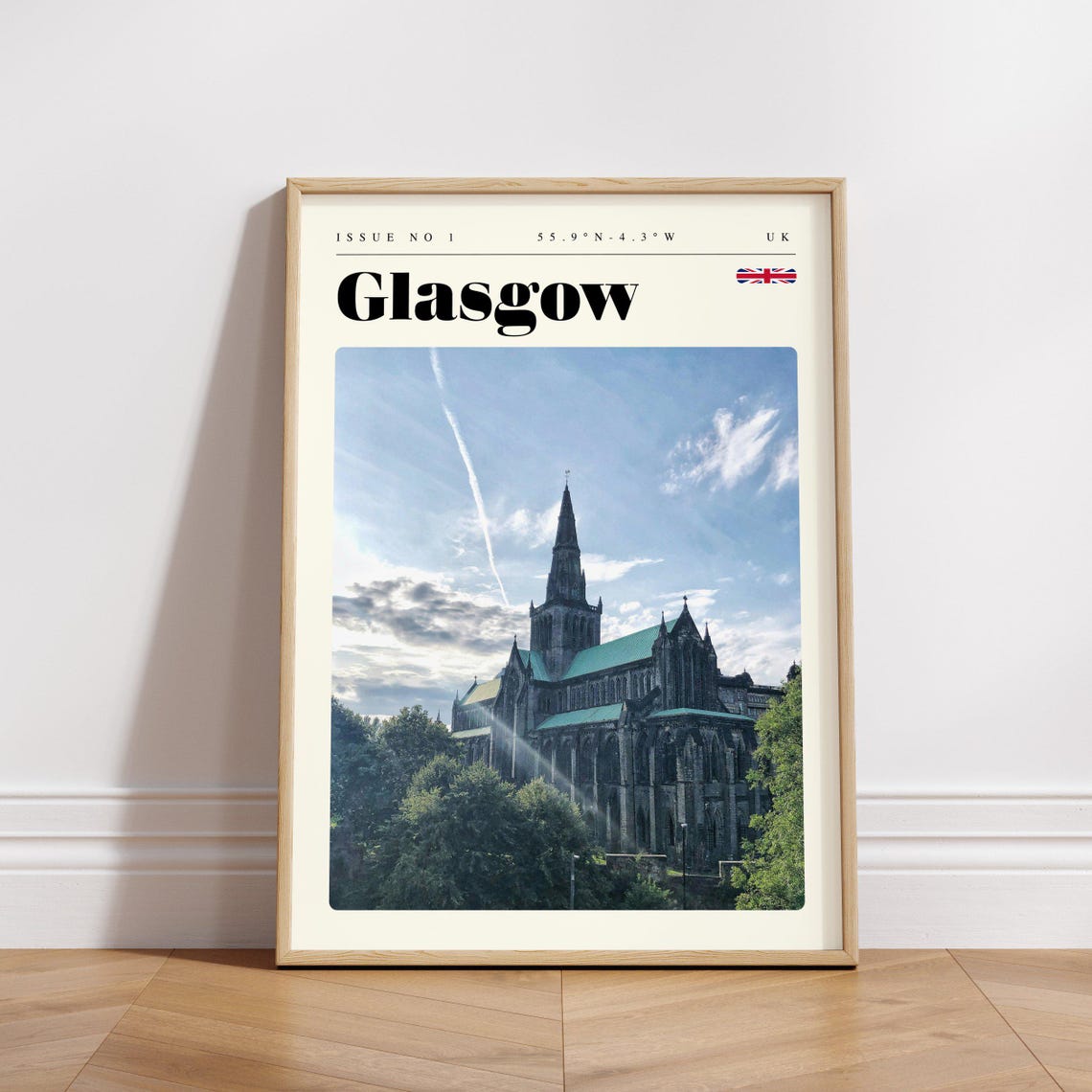 Glasgow Cathedral Spire Dramatic Sky Scotland UK Travel Poster - Image 3