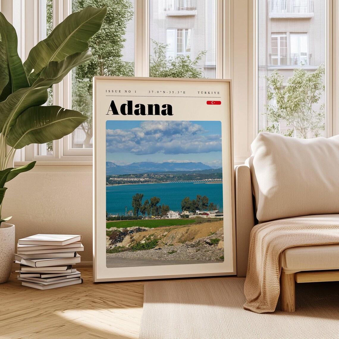 Adana Türkiye Turquoise Reservoir Mountain Scenic Travel Poster