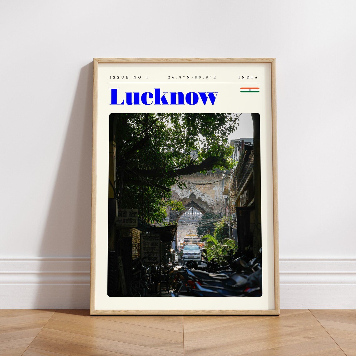 Lucknow India Old Town Alley With Archway Gateway Travel Poster Art - Image 3