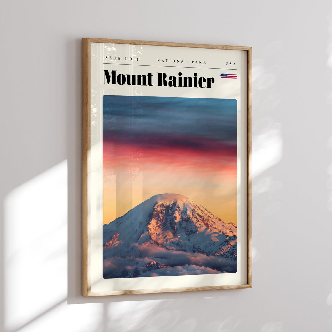 Mount Rainier National Park Alpenglow Snow Peak Sunrise Travel Poster - Image 2