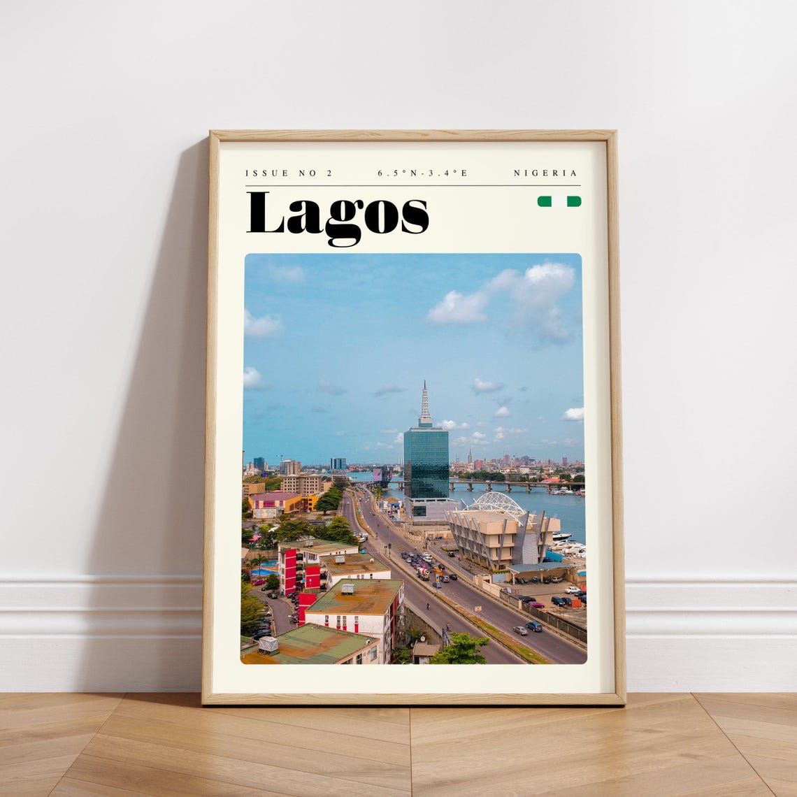 Lagos Nigeria City Bridge Waterfront Skyline Modern Travel Poster - Image 3