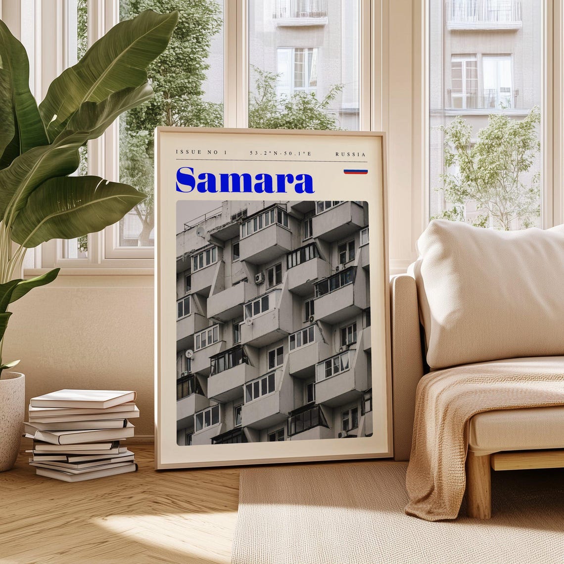 Samara Russia Soviet Era Apartment Block Facade Photo Poster