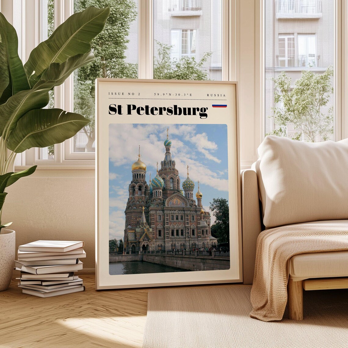 St Petersburg Russia Cathedral of Colorful Onion Domes Poster