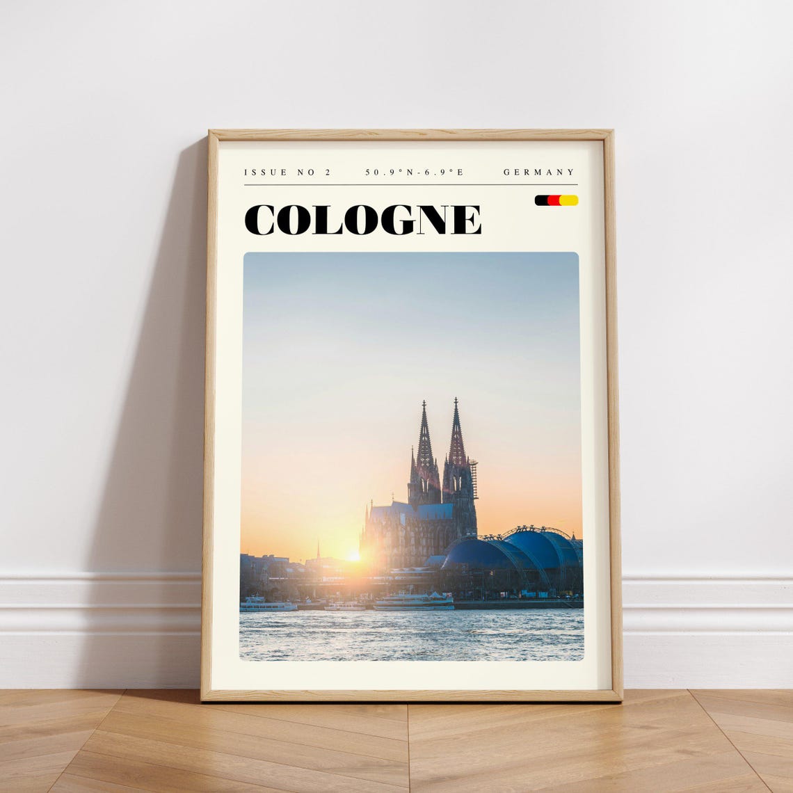 Cologne Cathedral Sunrise Germany Issue 2 Retro Travel Poster - Image 3