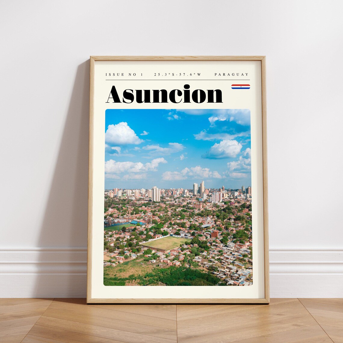 Asuncion Paraguay Aerial Cityscape Photography Modern Travel Poster - Image 3