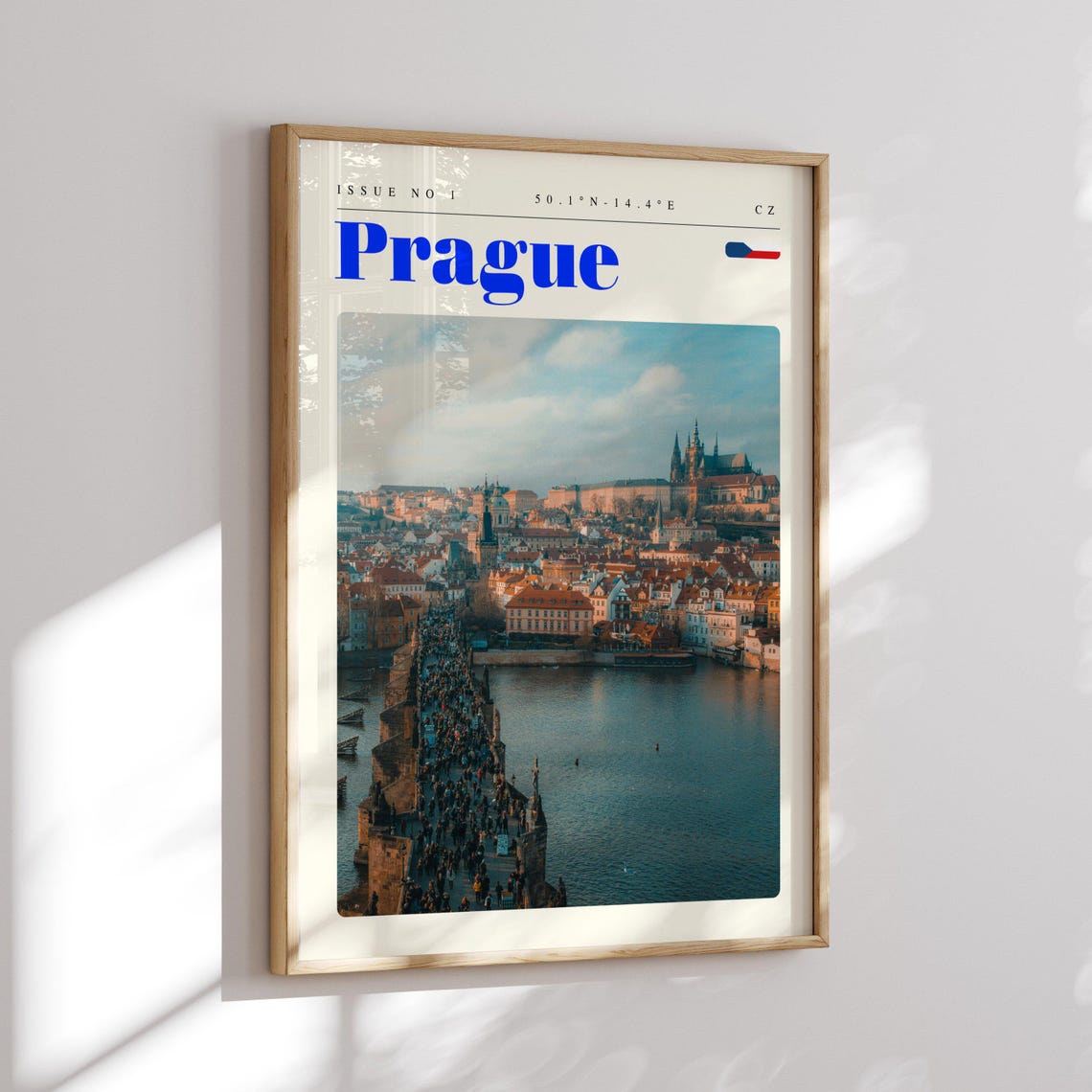 Prague Czech Republic Charles Bridge Castle Sunset Travel Poster - Image 2