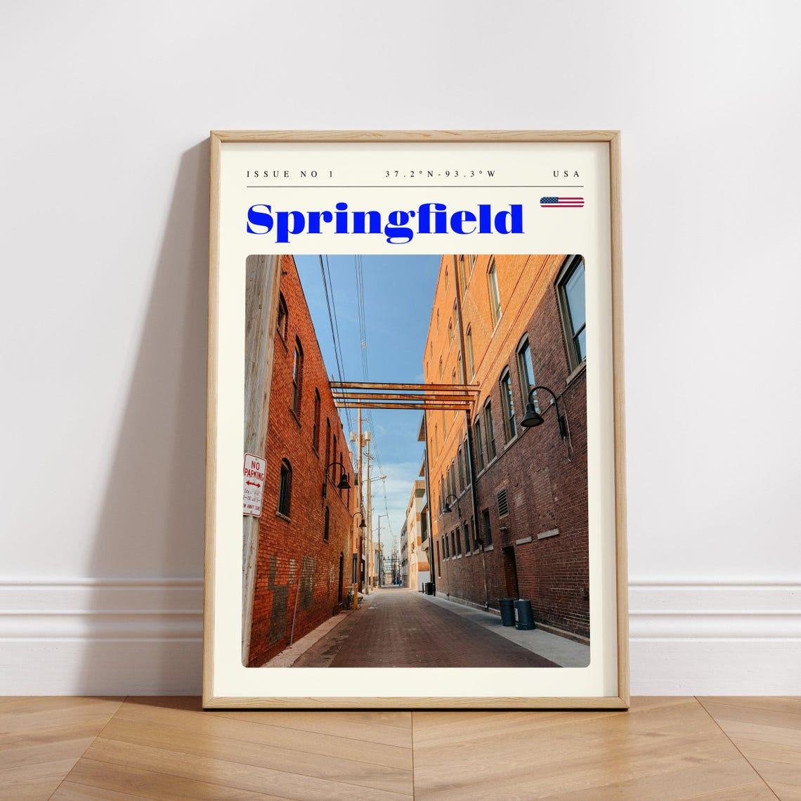 Springfield Missouri Vintage Travel Poster Historic Brick Alley View - Image 3