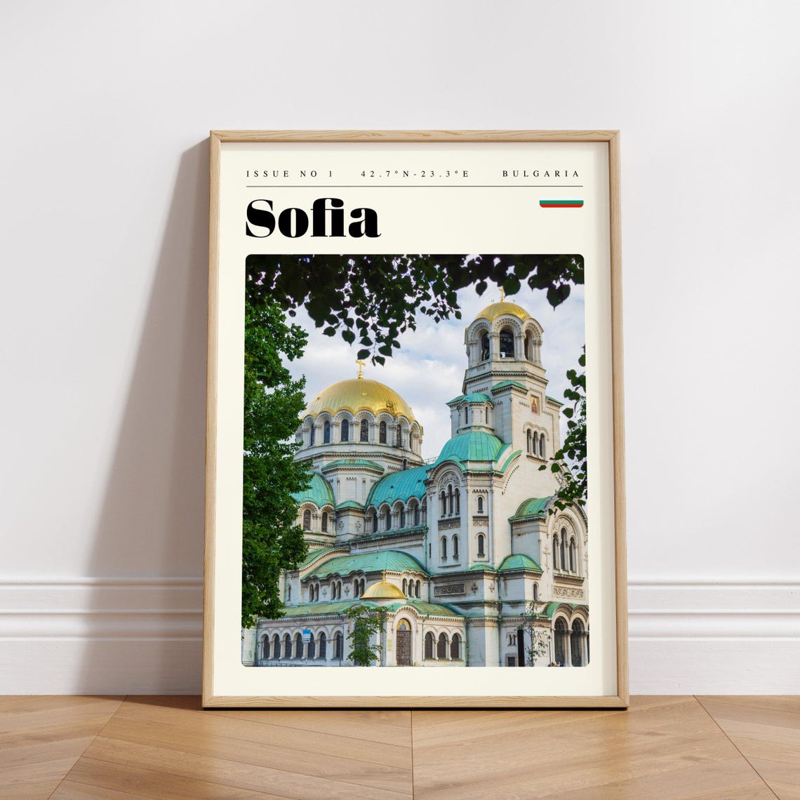 Sofia Bulgaria Vintage Travel Poster With Alexander Nevsky Domes - Image 3
