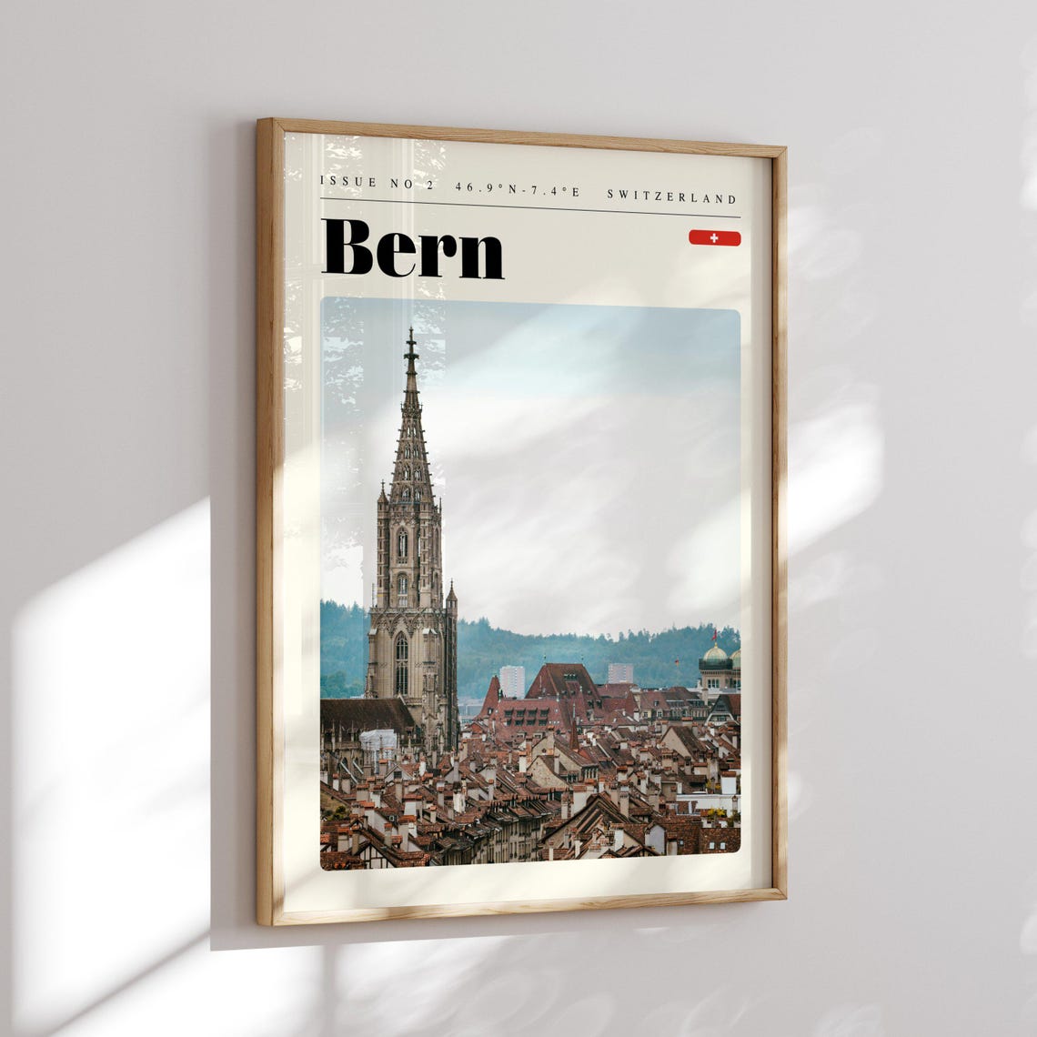 Bern Switzerland Gothic Cathedral Tower Old Town Travel Poster - Image 2
