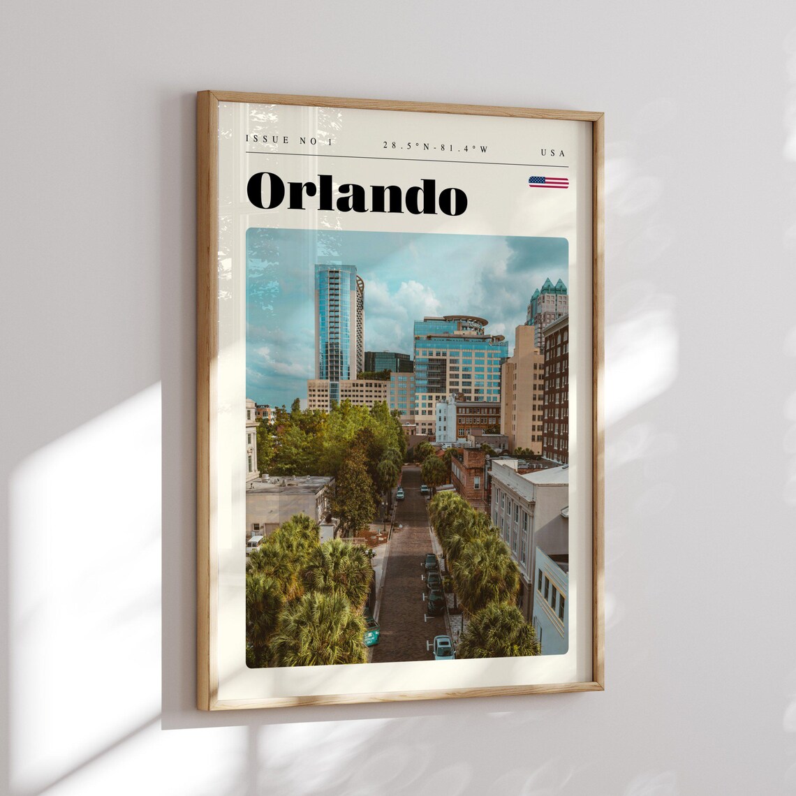 Orlando Florida Vintage Travel Poster With Downtown Skyline Street - Image 2