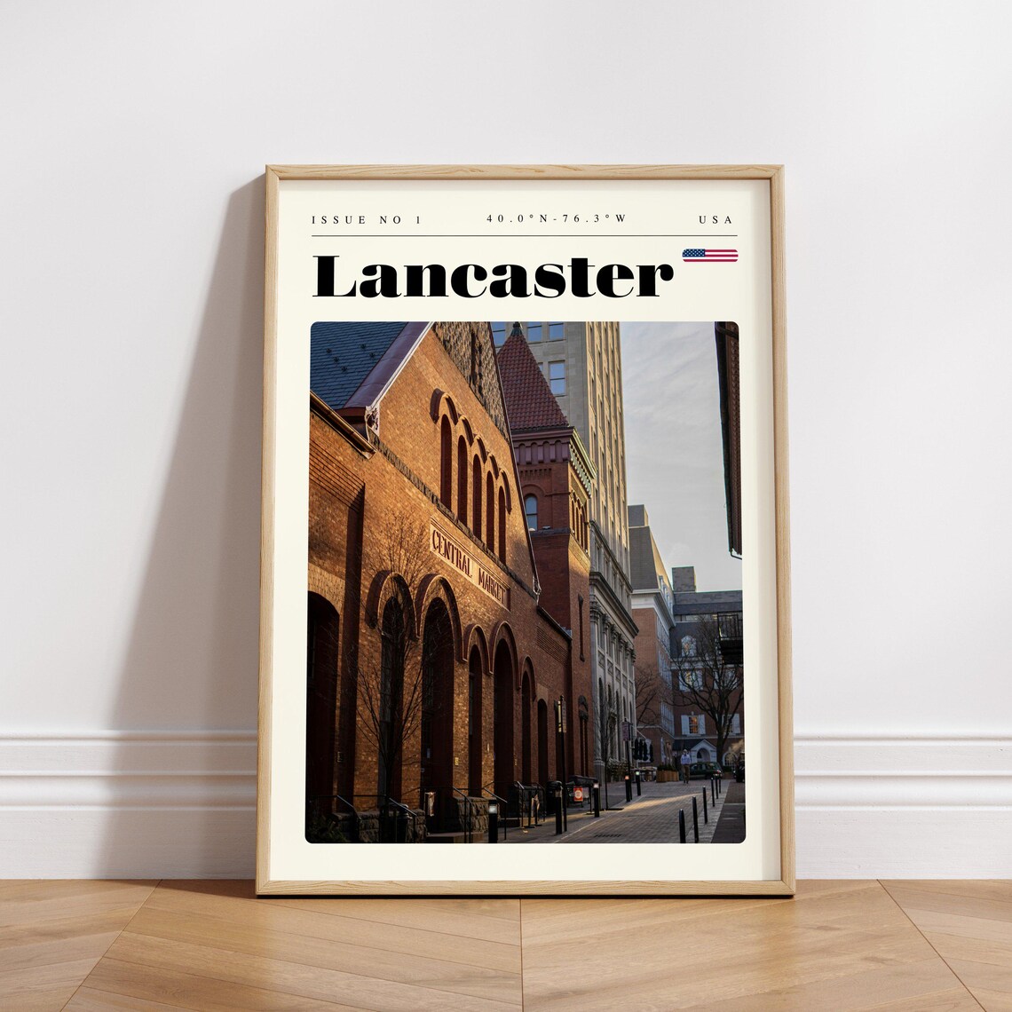 Lancaster Central Market Brick Building Street USA Travel Poster - Image 3