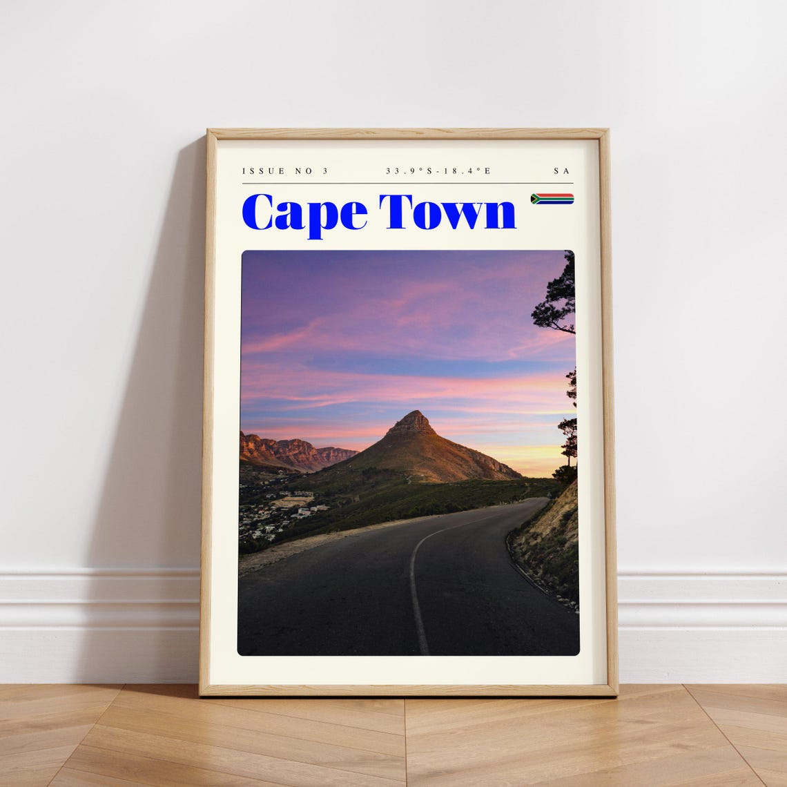 Cape Town South Africa Winding Mountain Road Scenic Sunset Poster - Image 3