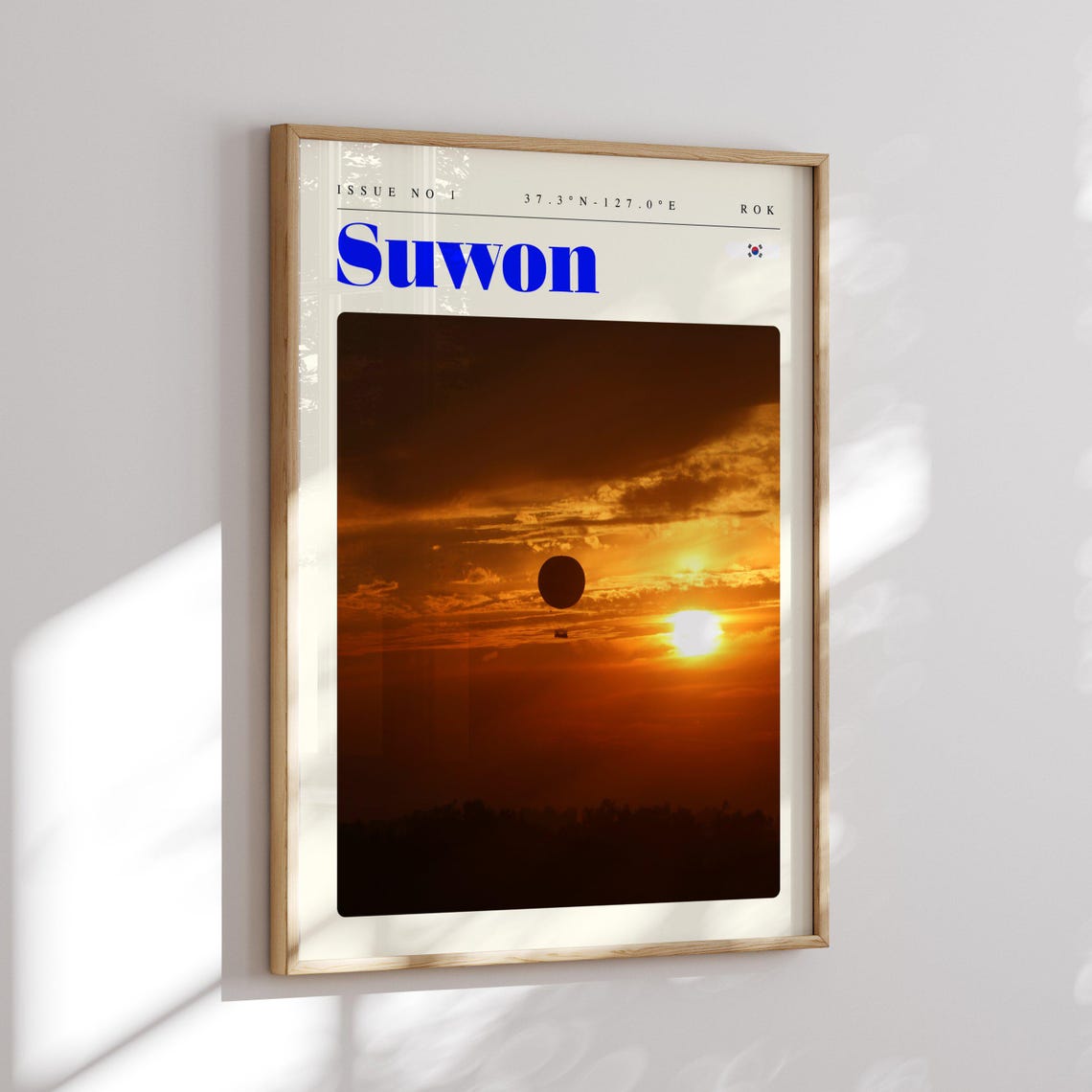 Suwon South Korea Golden Sunset Dramatic Sky Horizon Travel Poster - Image 2