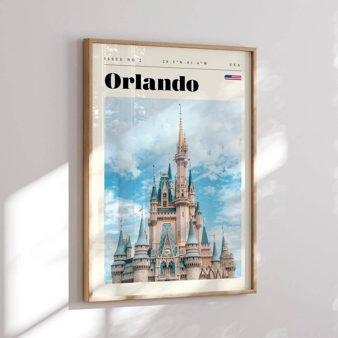 Orlando Florida Fairytale Castle Towers Theme Park Travel Poster - Image 2