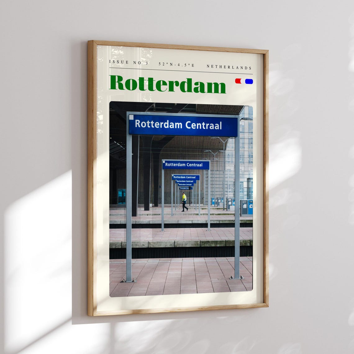 Rotterdam Centraal Station Sign Blue Netherlands Travel Poster - Image 2