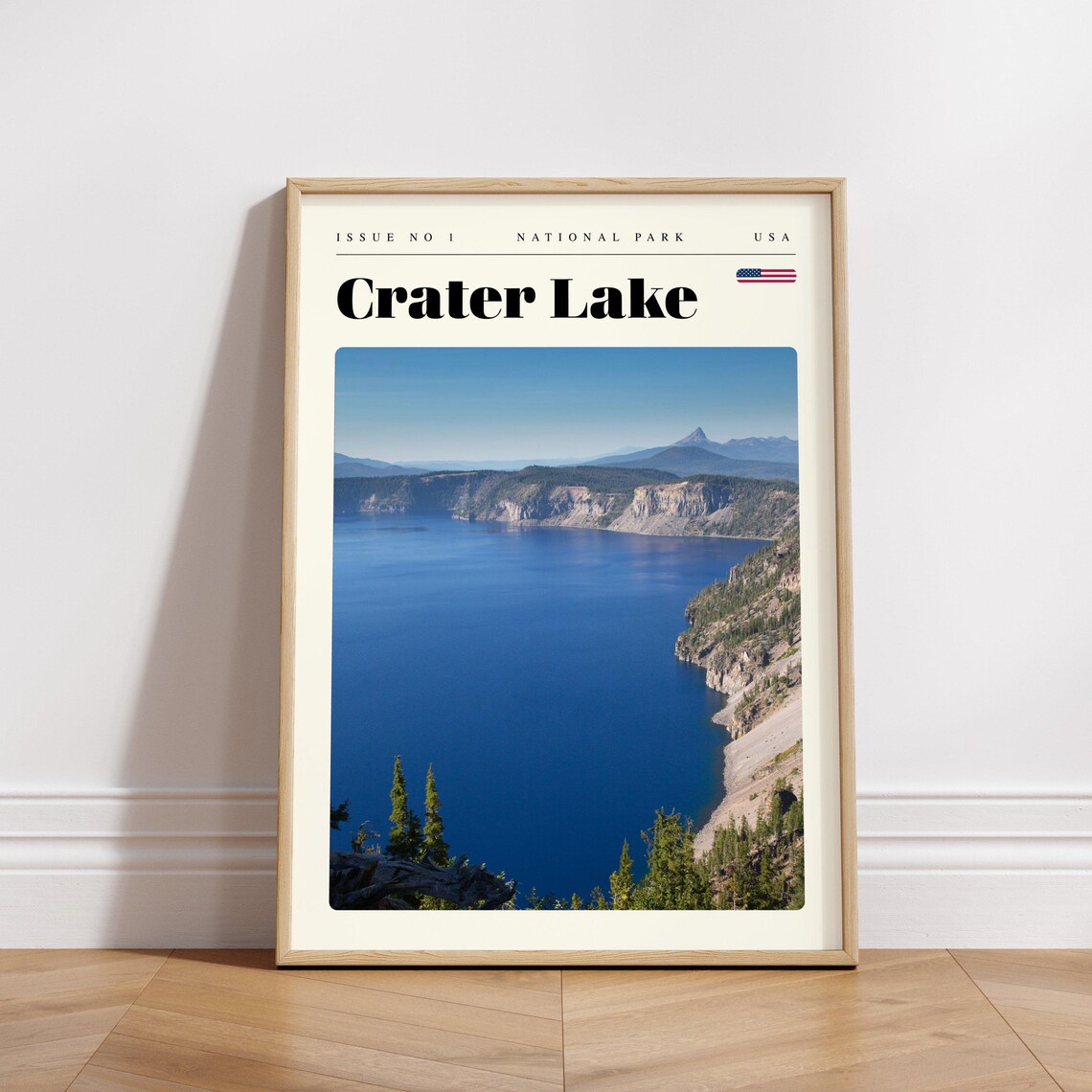 Crater Lake National Park Oregon Deep Blue Lake Travel Poster - Image 3