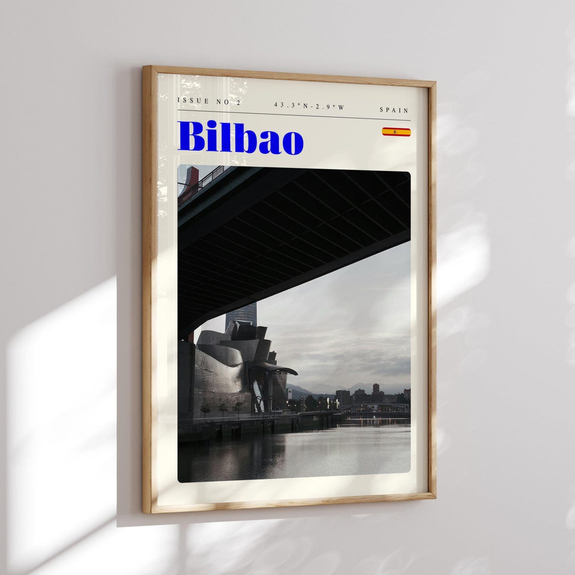 Bilbao Spain Iconic Guggenheim Museum Riverside Modern Poster - Image 2