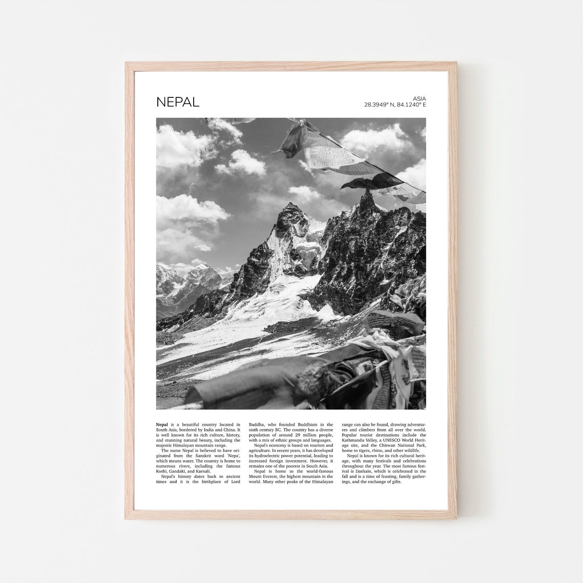 Nepal Wall Art Renjo La Pass Everest Region Nepal Artful Travel Poster Print Photo Landscape Print Photo Asia