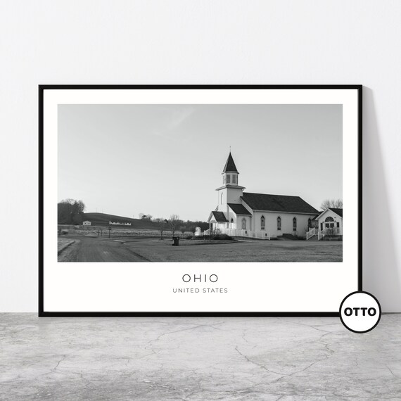 Ohio Glenford Country Church Rural Countryside Americana Photo Poster