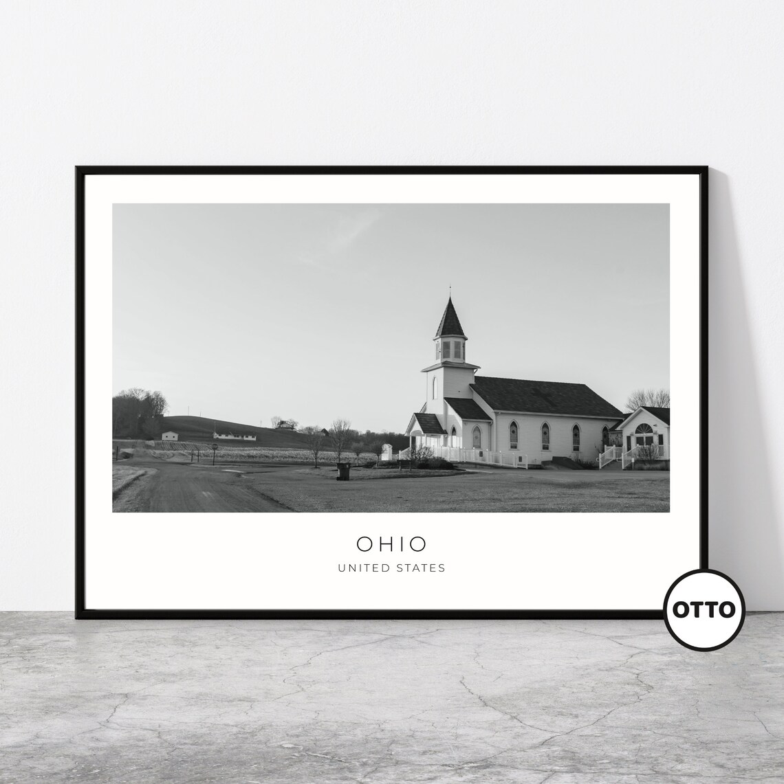 Ohio Wall Art Ohio Home Decor Print Art Poster Artful Photo Travel Gift Church Glenford United States