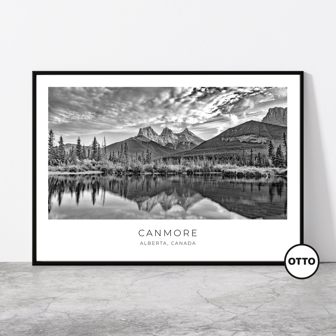 Canmore Three Sisters Travel Poster, Alberta Rockies