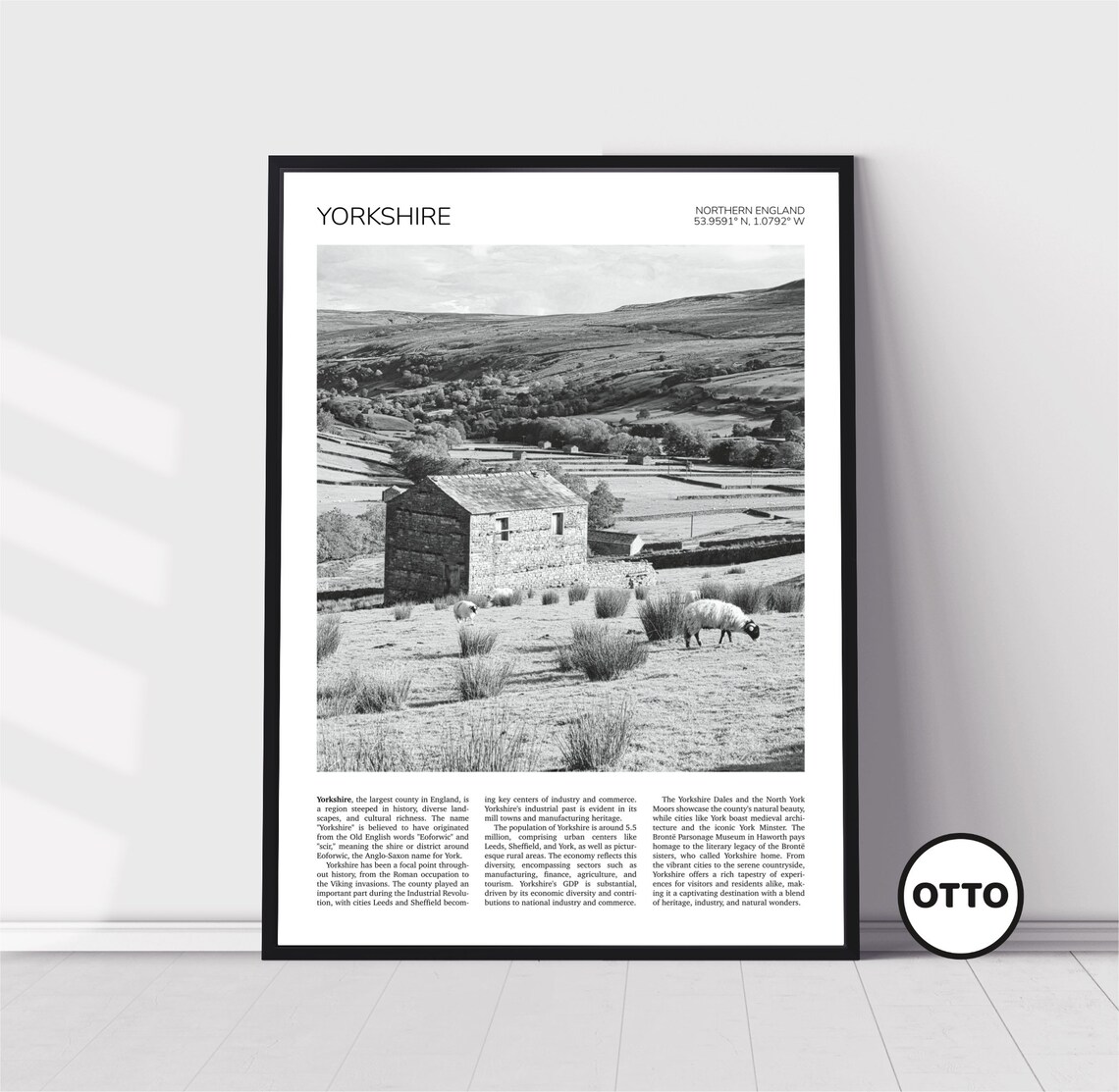 Yorkshire Dales Swaledale Landscape Travel Poster
