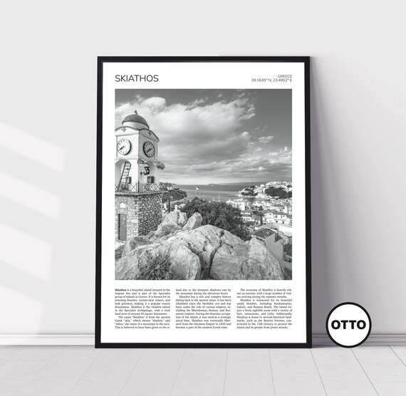Skiathos Old Town of Chora, Greece Travel Poster