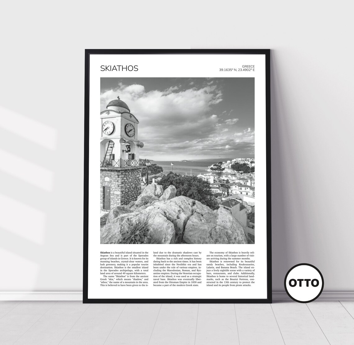 Skiathos Old Town of Chora, Greece Travel Poster