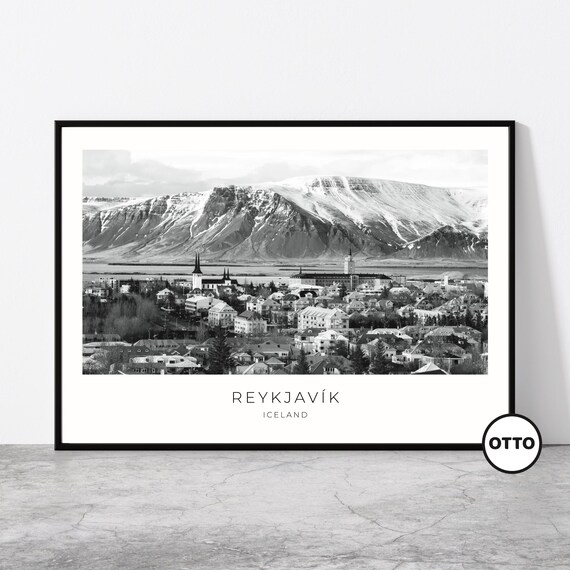 Reykjavik Iceland Travel Poster, City View Art Print