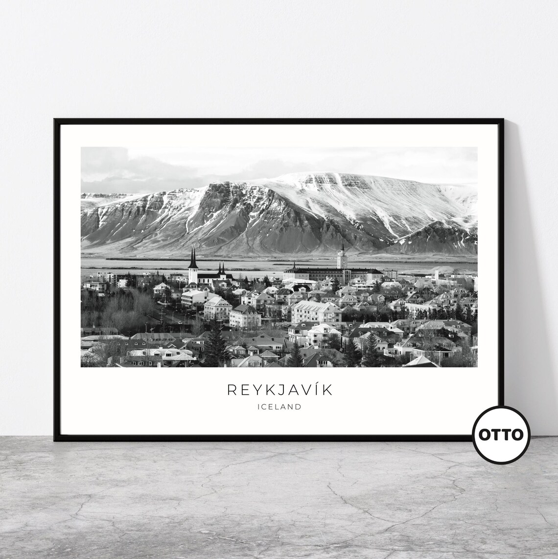 Reykjavik Iceland Travel Poster, City View Art Print