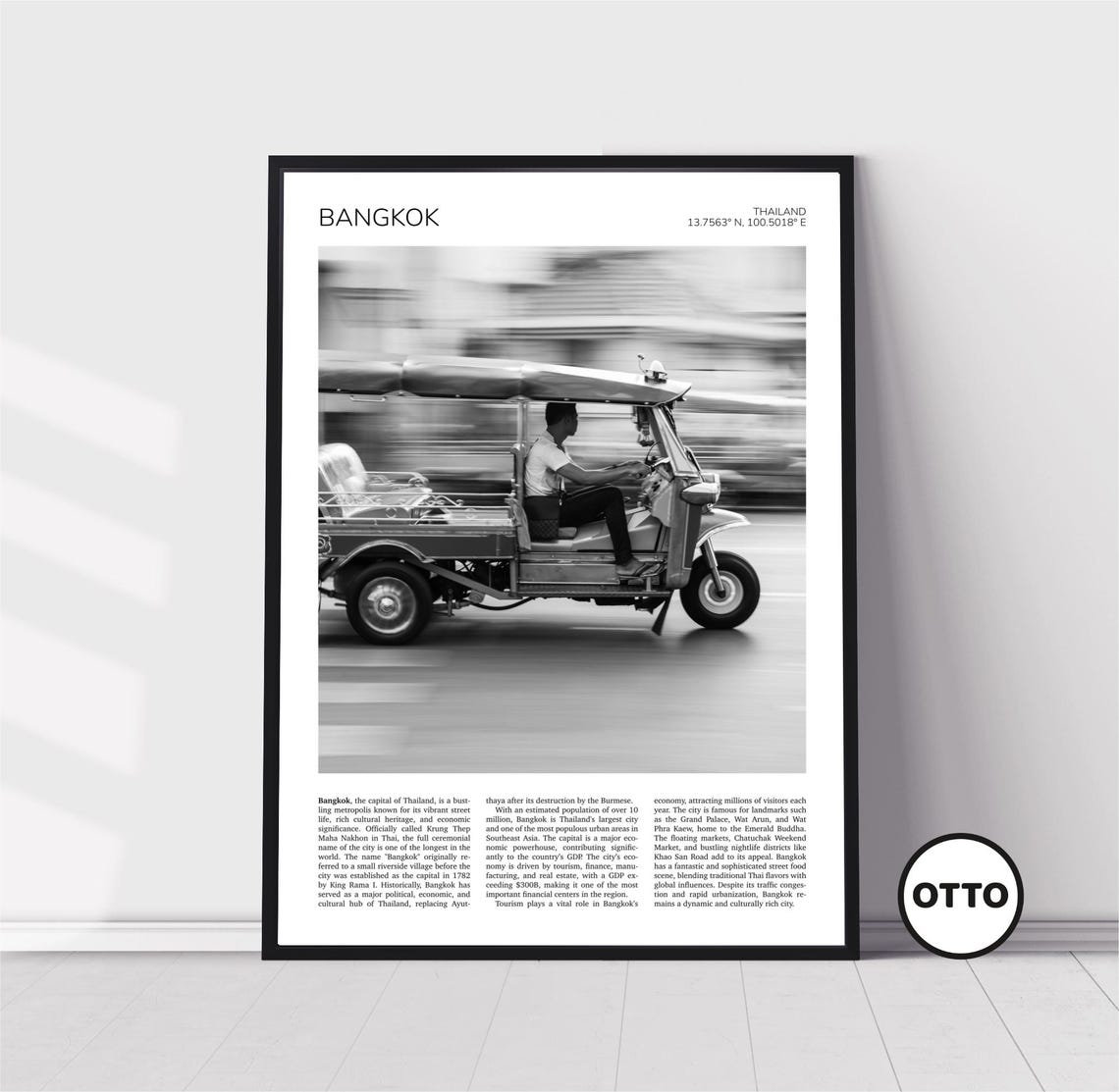 Bangkok Wall Art Bangkok Home Decor Print Tuk Tuk Art Travel Poster Artful Photo Travel Gift Memento Idea Thailand Asia