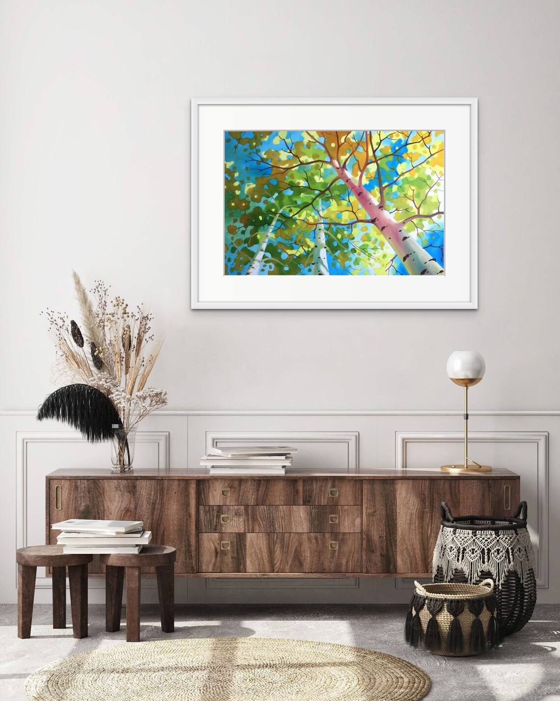 Abstract Birch Forest Art Print, Contemporary Landscape - Image 3