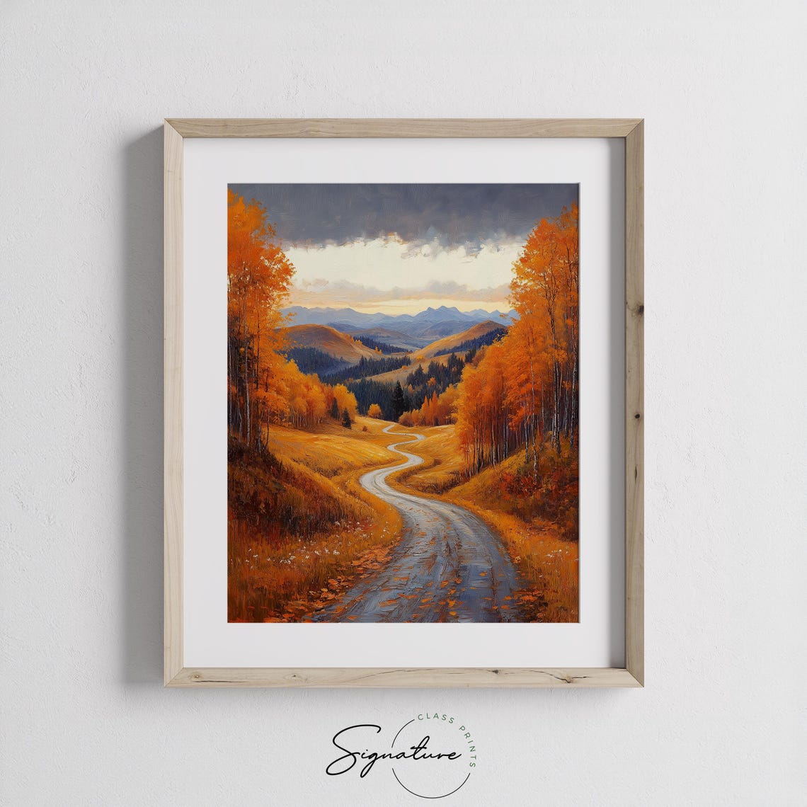 Golden Valley Winding Road Dramatic Sky Mountain Vista Print - Image 3