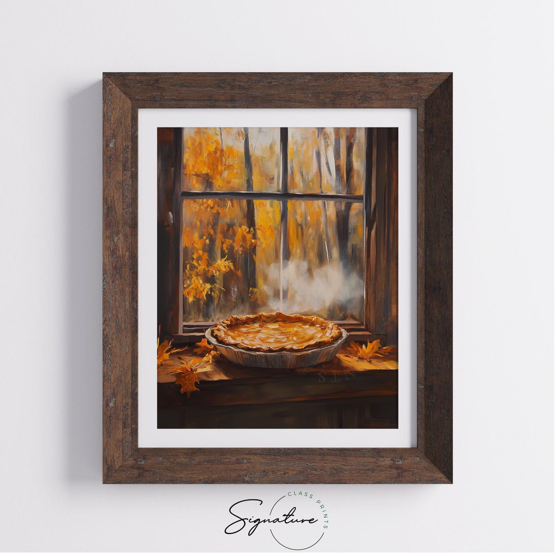 Fresh Baked Pie Cooling On Windowsill Autumn Window View Poster - Image 4