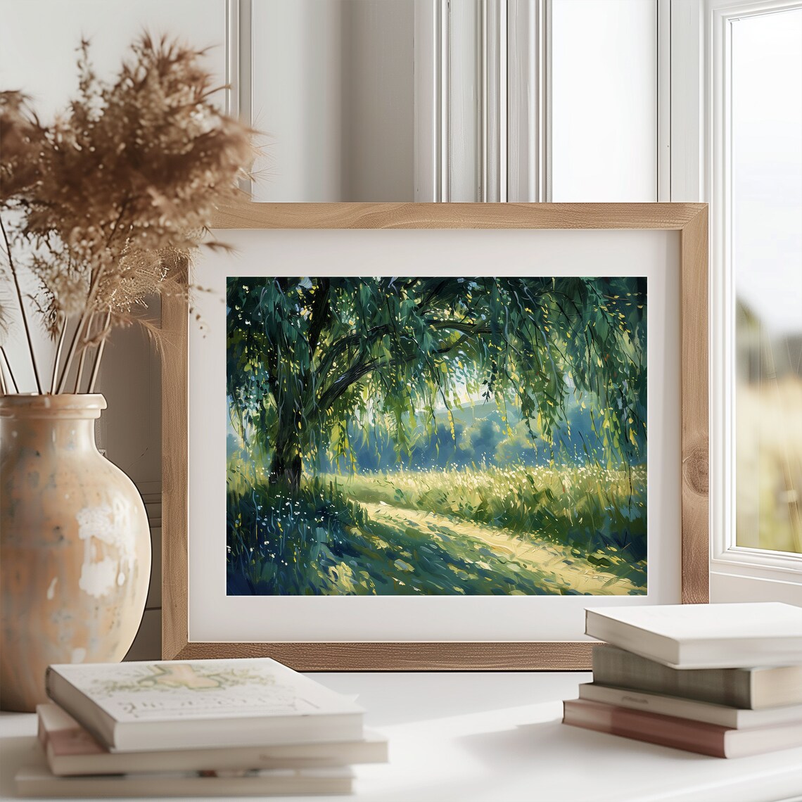 Willow Tree Breezy Meadow Scene Wall Art Print - Image 2