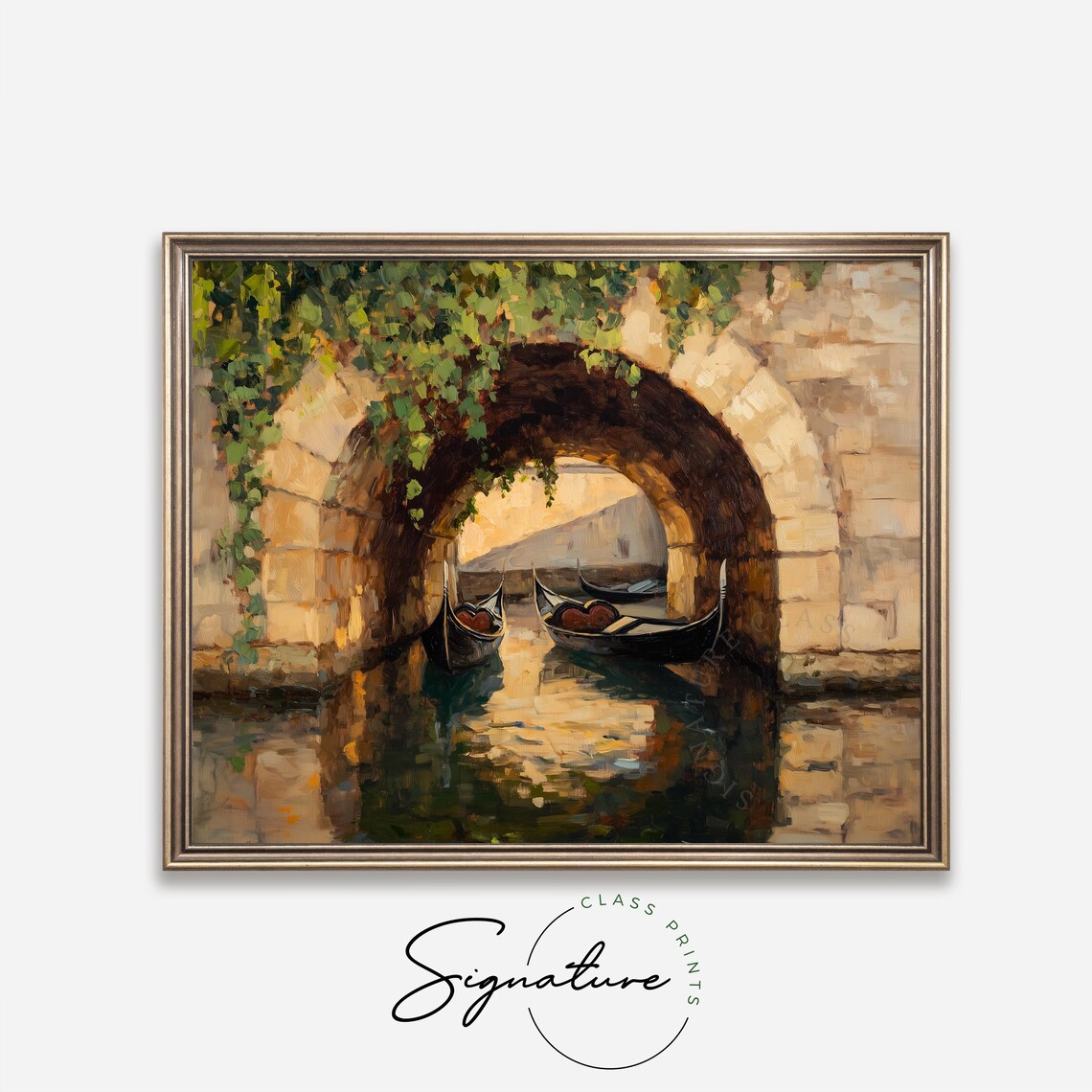 Venetian Bridge Nook With Gondolas Canal Romantic Italy Travel Poster - Image 2