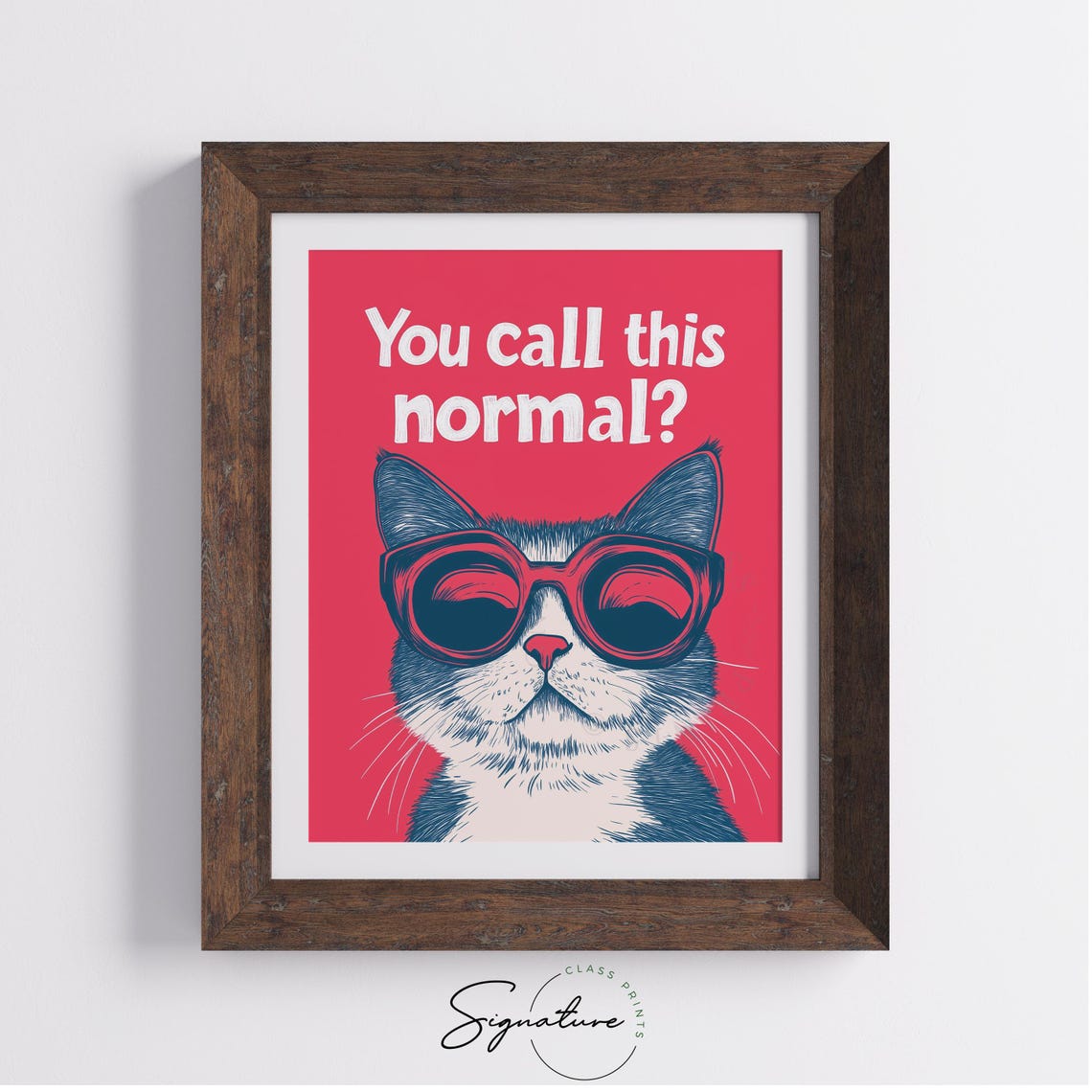 You Call This Normal Funny Sunglasses Cat Bold Pop Style Wall Art - Image 4