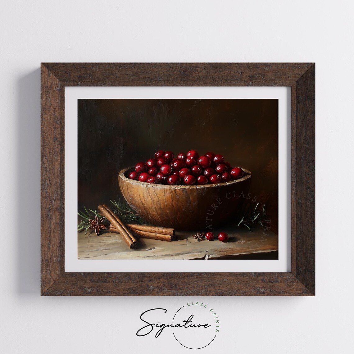 Rustic Bowl Of Cranberries And Cinnamon Art Print - Image 5