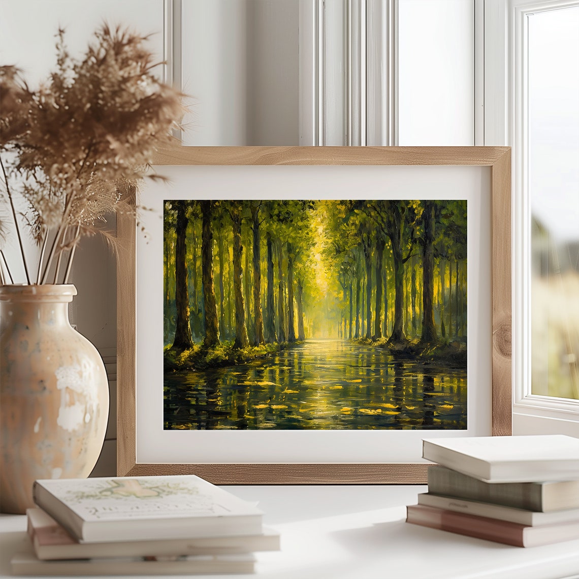 River Epte Poplars Golden Water Reflections Impressionist Poster - Image 2