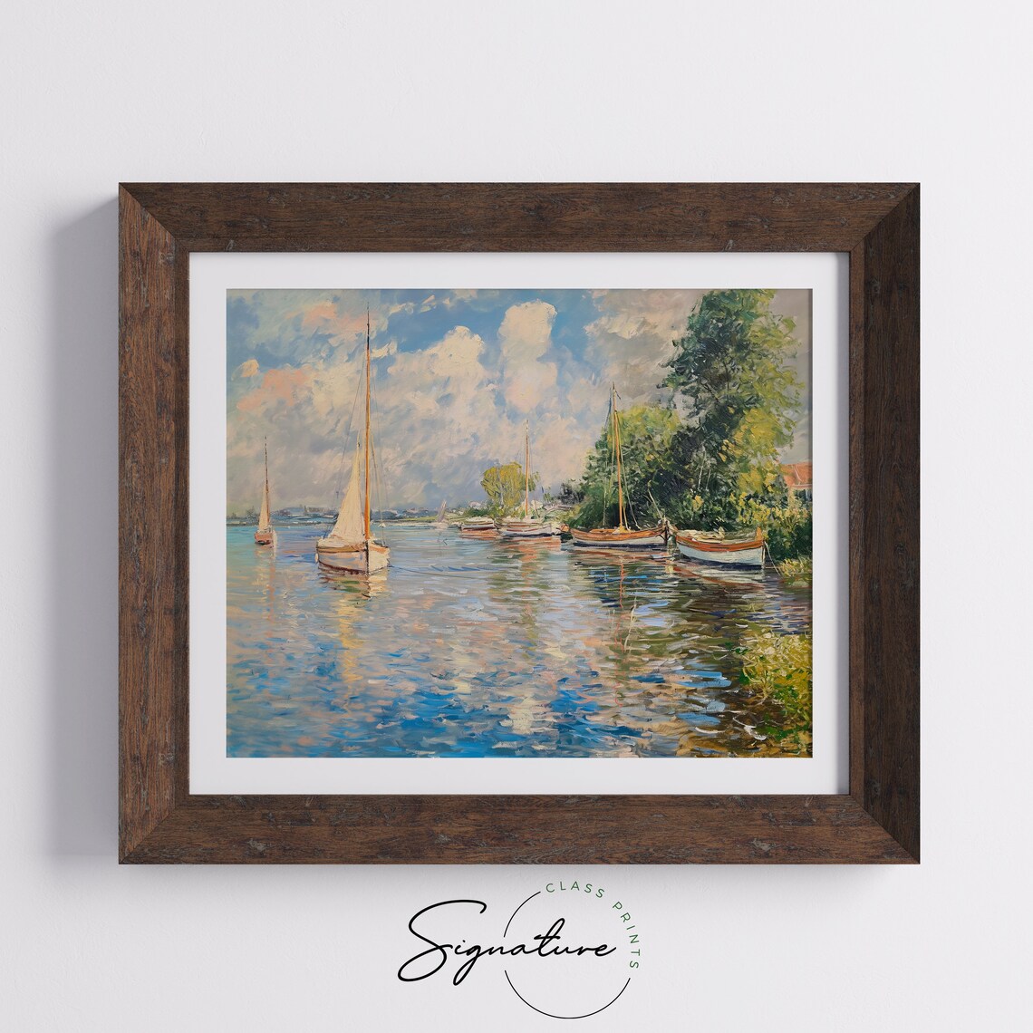 Monet Boats Moored At Argenteuil Sparkling River Sailboats Art Poster - Image 5