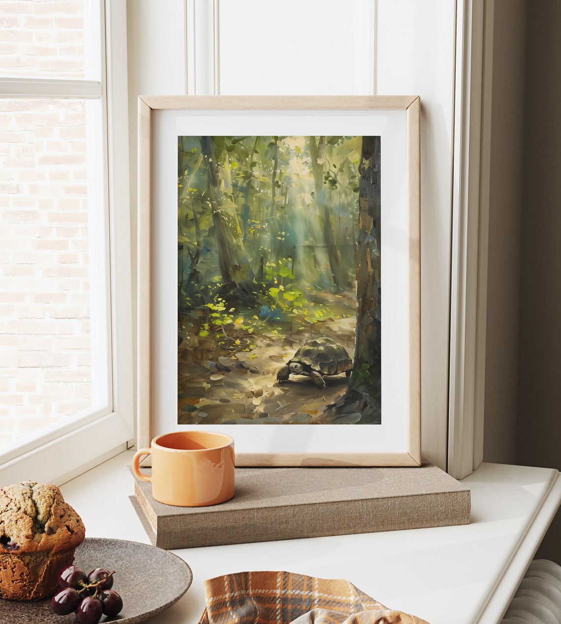 Sunlit Solitude Tortoise Forest Sanctuary Art Print - Image 6