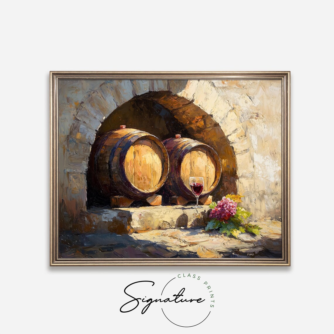 Tuscan Wine Cellar, Rustic Vineyard Art Print - Image 2