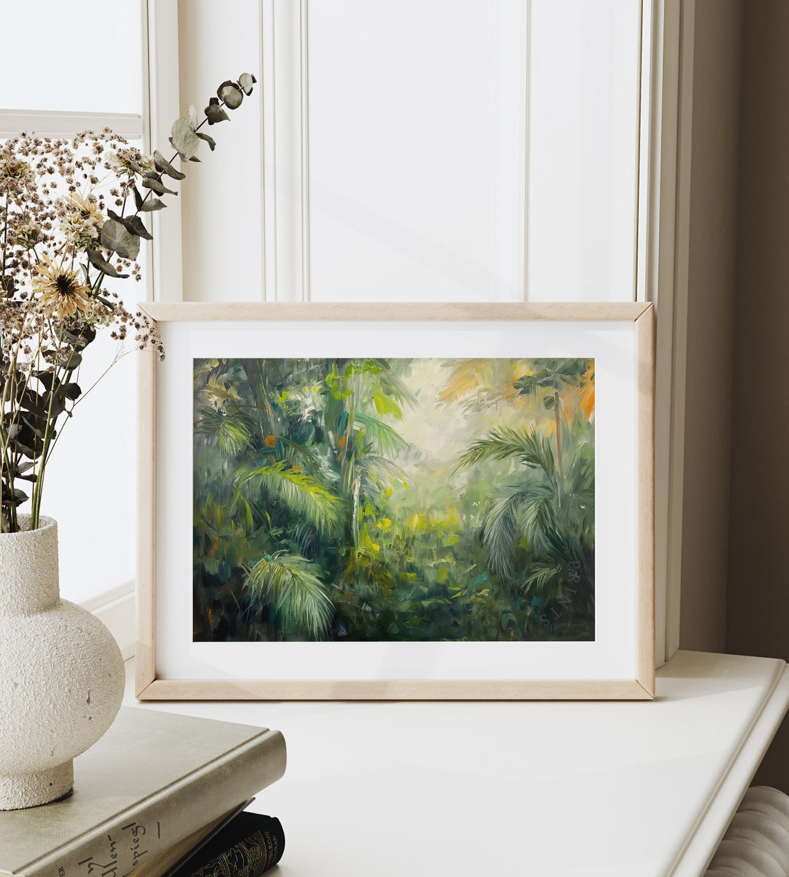 Rainforest Canopy At Dawn Art Serene Jungle Scene Lush Nature Landscape Tranquil Tropical Decor Rustic Wall Art 895 - Image 6